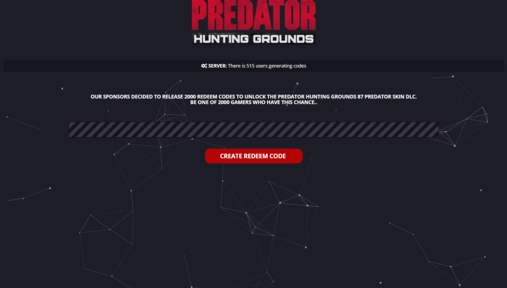 Predator Hunting Grounds 87 Predator Skin DLC Code